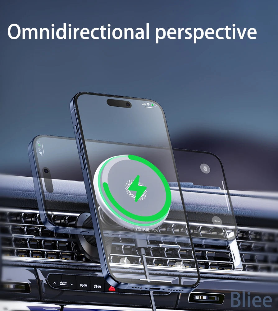 For KIA K5 2016 2017 2018 Magnetic Car Phone Holder 15W Wireless Charging Phone Stand MagSafe Base